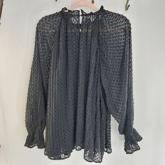 H&M sheer black romantic tunic blouse - Picture 5 of 9
